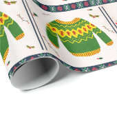 Niedliches Ugly Sweater Muster Weihnachtsgeschenk Geschenkpapier (Rolleneckpunkt)