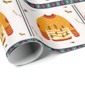 Niedliches Ugly Sweater Muster Weihnachtsgeschenk Geschenkpapier (Rolleneckpunkt)