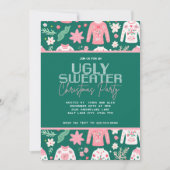 Niedliches Ugly Sweater Party Ankündigung (Vorderseite)