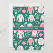 Niedliches Ugly Sweater Party Ankündigung (Rückseite)