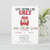 Niedliches Ugly Sweater Party Einladung (Stehend Vorderseite)