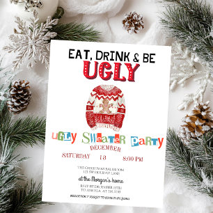 Niedliches Ugly Sweater Party Einladung