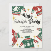 Niedliches Ugly Sweater Winter Party Einladung (Vorderseite)