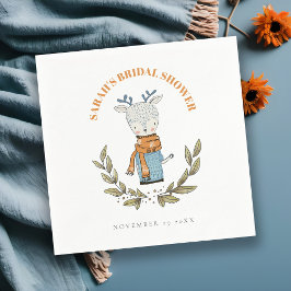 Niedliches Ugly Sweater Winter Rentier Brautparty Serviette