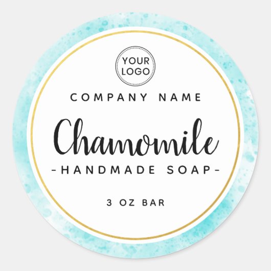 Niedliches Umweltzeichen für Schriftart und blaue Runder Aufkleber (Vorderseite)