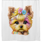 Niedliches und Adorable Baby Yorkie Duschvorhang (Vorderseite)