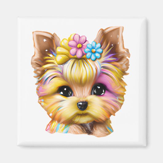 Niedliches und Adorable Baby Yorkie Magnet (Vorne)
