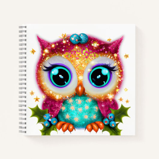 Niedliches und Adorable Kawaii Baby Owl Notizblock (Vorderseite)