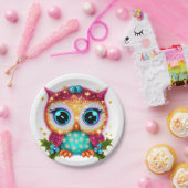 Niedliches und Adorable Kawaii Baby Owl Pappteller (Party)