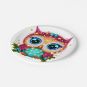 Niedliches und Adorable Kawaii Baby Owl Pappteller (Schrägansicht)