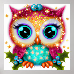 Niedliches und Adorable Kawaii Baby Owl Poster