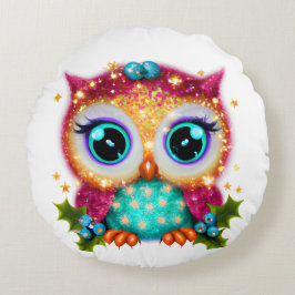 Niedliches und Adorable Kawaii Baby Owl Rundes Kissen