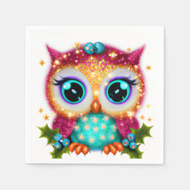 Niedliches und Adorable Kawaii Baby Owl Serviette