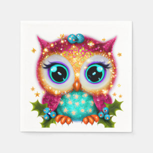 Niedliches und Adorable Kawaii Baby Owl Serviette