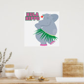 niedliches und albernes Luau-Hula-Hippo Poster (Küche)
