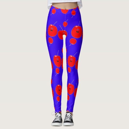 Niedliches und blaues Muster Leggings (Vorderseite)