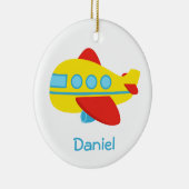 Niedliches und buntes Passagier-Flugzeug Keramik Ornament (Rechts)