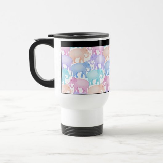 Niedliches und buntes Pastellelefant-Muster Reisebecher (Links)