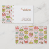 Niedliches und buntes Taschen-Illustrations-Muster Visitenkarte (Vorne/Hinten)
