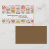 Niedliches und buntes Taschen-Illustrations-Muster Visitenkarte (Vorne/Hinten)