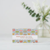 Niedliches und buntes Taschen-Illustrations-Muster Visitenkarte (Stehend Vorderseite)