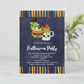 Niedliches und cremefarbenes Halloween-Party Einladung (Stehend Vorderseite)