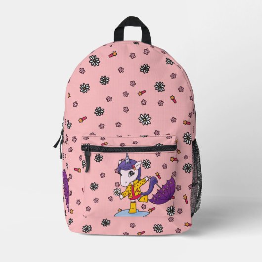 Niedliches und einfaches Korallenblumenhorn in Rai Bedruckter Rucksack (Vorderseite)