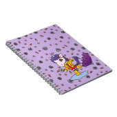 Niedliches und einfaches Lila Blumenhorn im Regenm Notizblock (Rechte Seite)