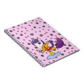 Niedliches und einfaches rosa Blumenhorn im Regenm Notizblock (Rechte Seite)