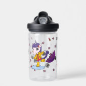 Niedliches und einfaches rosa Blumenhorn im Regenm Trinkflasche (Vorne)