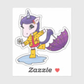 Niedliches und einfaches Rosa Einhorn im Regenmant Aufkleber (Blatt)