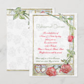 niedliches und elegantes Abendessen mit Probe Einladungspostkarte (Vorne/Hinten)