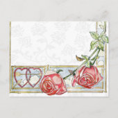 niedliches und elegantes Abendessen mit Probe Einladungspostkarte (Rückseite)