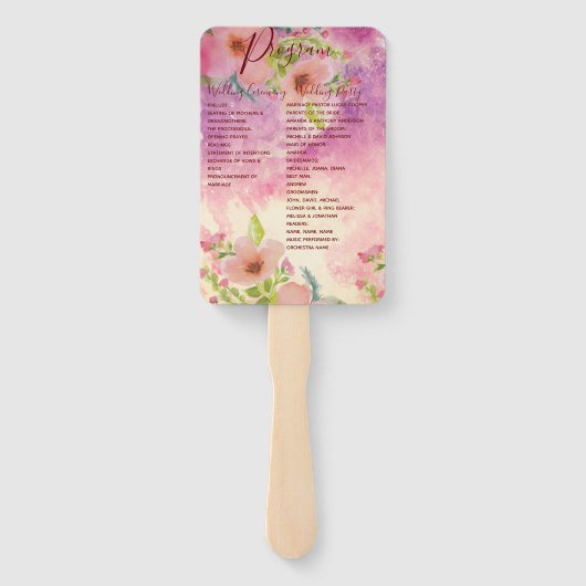 Niedliches und elegantes Aquarellprogramm Fächer (Rückseite)