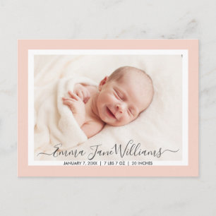 Niedliches und elegantes Foto zur Geburtshilfe Pos Ankündigungspostkarte