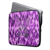 Niedliches und entzückendes lila Kätzchen Laptopschutzhülle (Vorderseite Links)