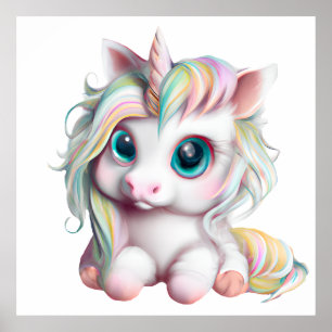 Niedliches und erlesenes Baby Unicorn Poster