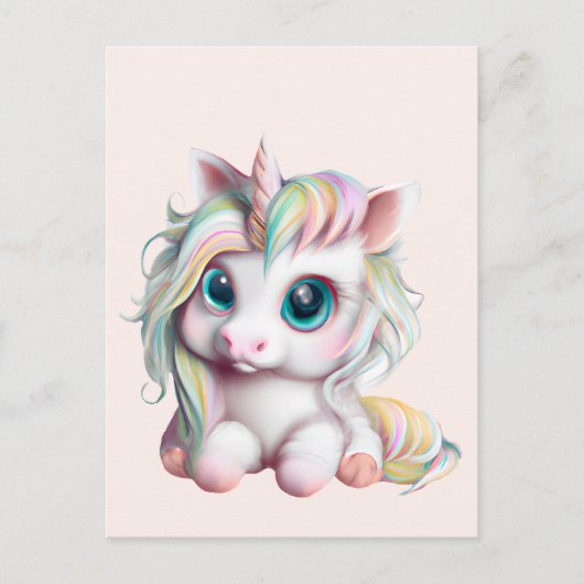 Niedliches und erlesenes Baby Unicorn Postkarte (Vorderseite)