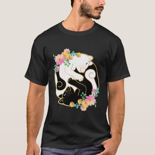 Niedliches und erlesenes chinesisches Yin and Yang T-Shirt (Vorderseite)