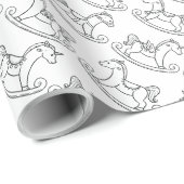 Niedliches und erlesenes Rockpferd Geschenkpapier (Rolleneckpunkt)