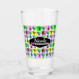 NIEDLICHES UND FARBENES GYMNAST-MÄDCHEN-DESIGN GLAS