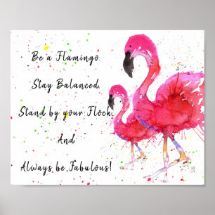 Niedliches und farbenfroh rosa Flamingo Poster 10"