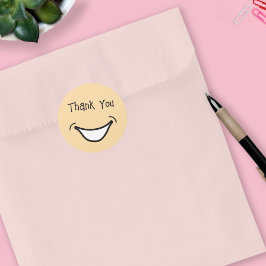 Niedliches und farbenfrohe Lächeln, Dankeschön-Auf Runder Aufkleber