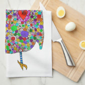 Niedliches und farbenfrohes Blätterteigtuch Geschirrtuch (Viertel Falte)