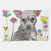 Niedliches und farbenfrohes Chihuahua Küchentuch (Horizontal)