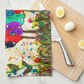 Niedliches und farbenfrohes Küchentuch (Viertel Falte)