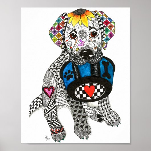 Niedliches und farbenfrohes Labrador Retriever Pos Poster (Vorne)