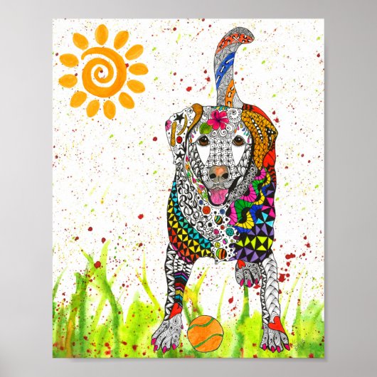 Niedliches und farbenfrohes Labrador Retriever Pos Poster (Vorne)