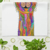 Niedliches und farbenfrohes Lama Floral Kitchtuch Geschirrtuch (Gefaltet)