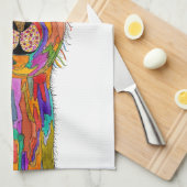 Niedliches und farbenfrohes Lama Floral Kitchtuch Geschirrtuch (Viertel Falte)